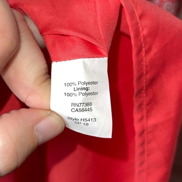 J CREW Red Printed Ruffle Hem Midi Dress, Size 14 - Picture 7 of 10